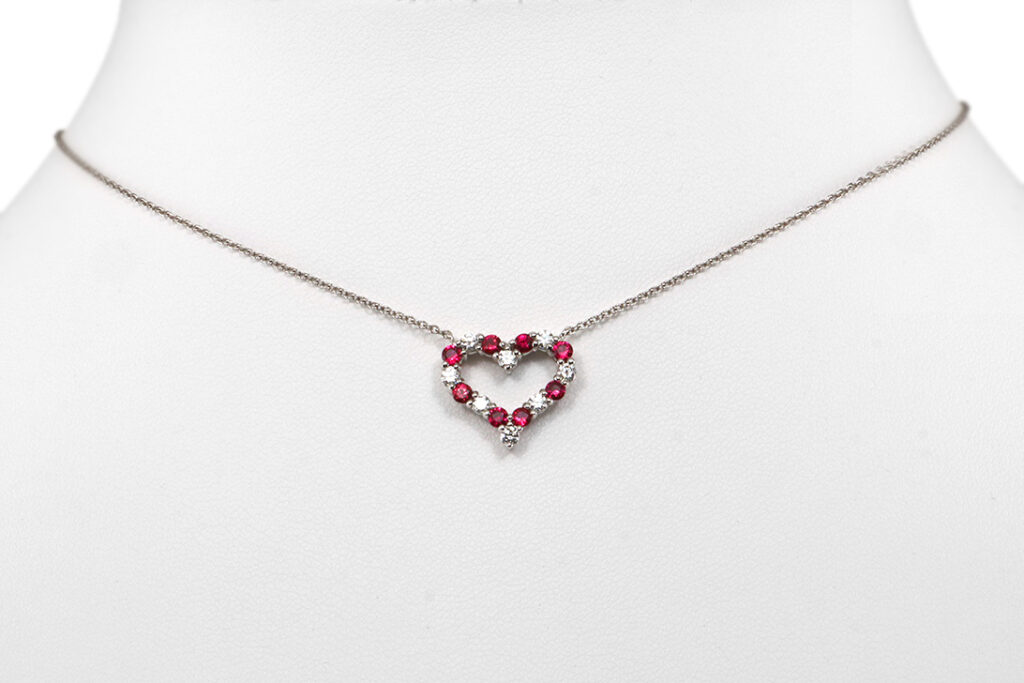 Tiffany Herz Kette 8 Brillanten RIVER/ IF/VS 750 Weißgold [BRORS 20181]