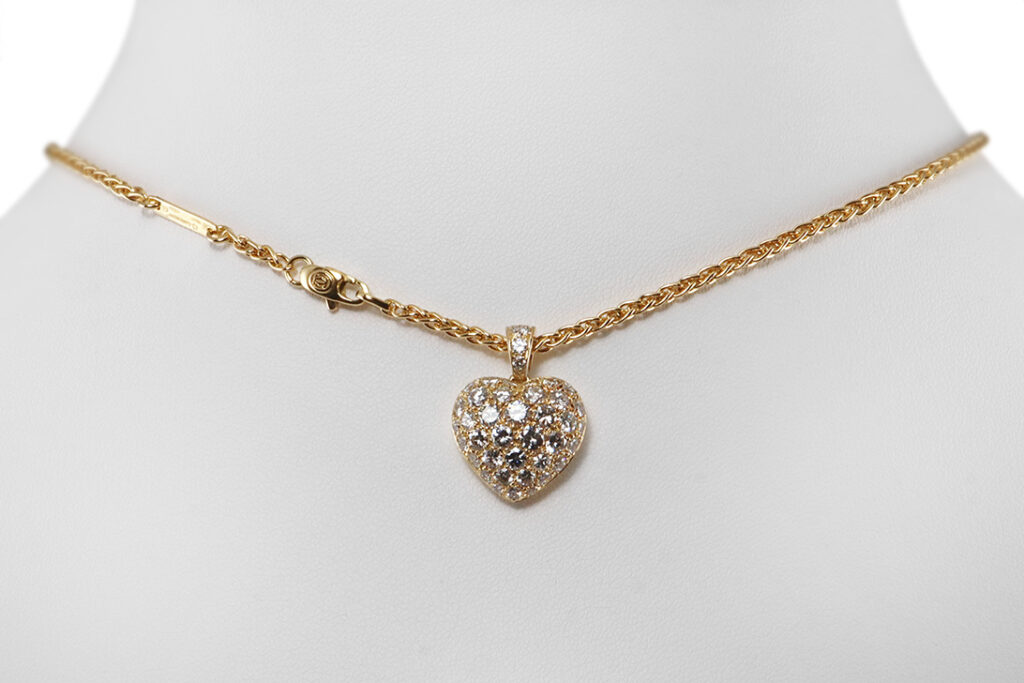 Cartier Kette Anhänger Heart Vintage 43 Brillanten 750 Gelbgold [BRORS 20182]