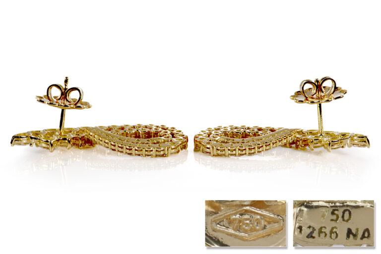 Ohrstecker *Tropfen* 94 Brillanten 3,3 ct. 750 Gold IGI Gutachten [BRORS 20201]