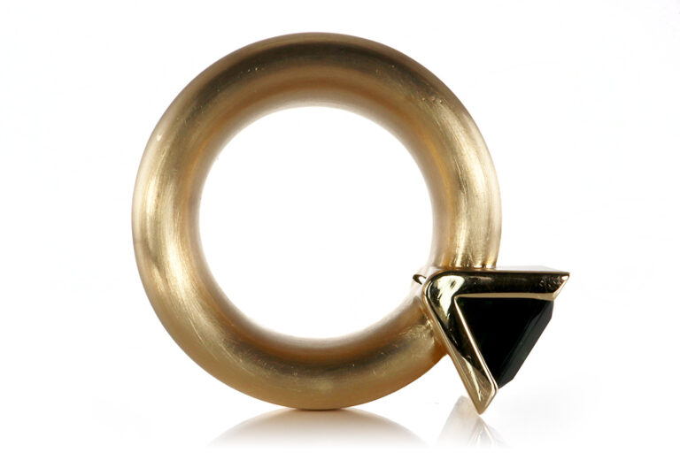 Ring mit Turmalin ca 10 ct Deep Bluish Green + IGI Gutachten Gr. 63[BRORS 20203]