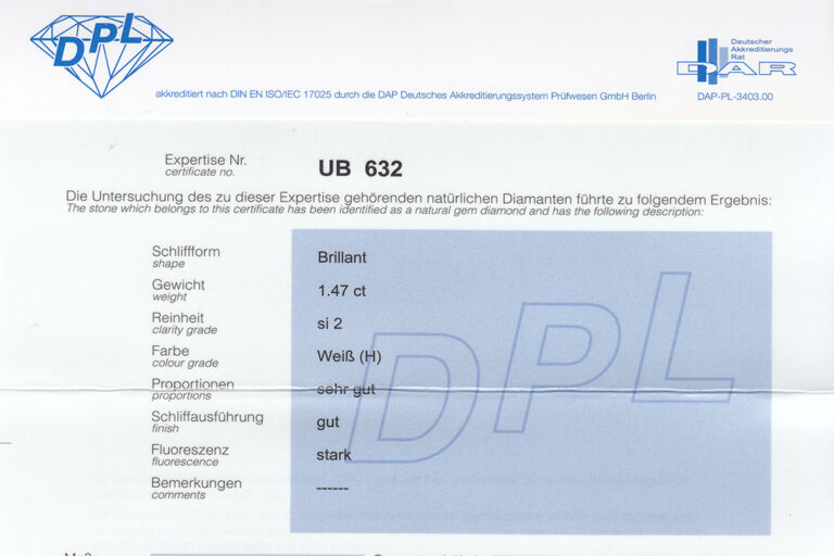 Brillantring 1 Brillant 1,47 ct + 64 Brillanten 0,24 ct Gutachten [BRORS 10954]