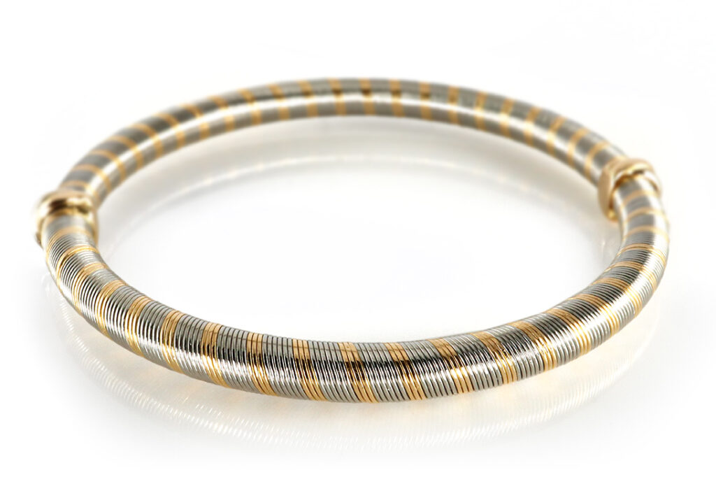 Vintage Cartier Trinity Armreif Tricolor Gelbgold Stahl 1980-1985 [BRORS 19442]