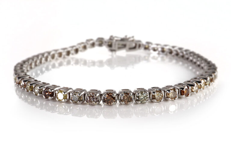 Tennisarmband *Herbst* 54 Fancy Brillanten ca. 4,0 ct 585 Weißgold [BRORS 19882]