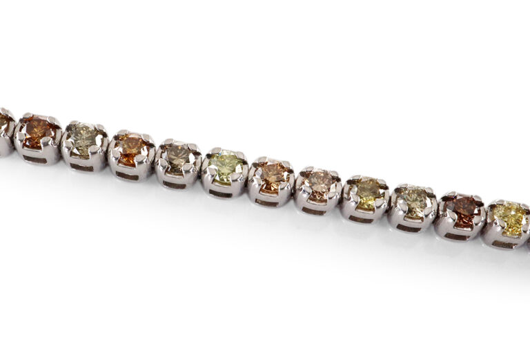 Tennisarmband *Herbst* 54 Fancy Brillanten ca. 4,0 ct 585 Weißgold [BRORS 19882]