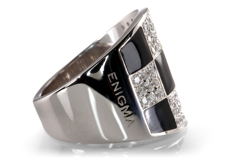 GIANNI BULGARI Enigma Ring SCHACH / CHESS 63 Brillanten Gold [BRORS 20227]