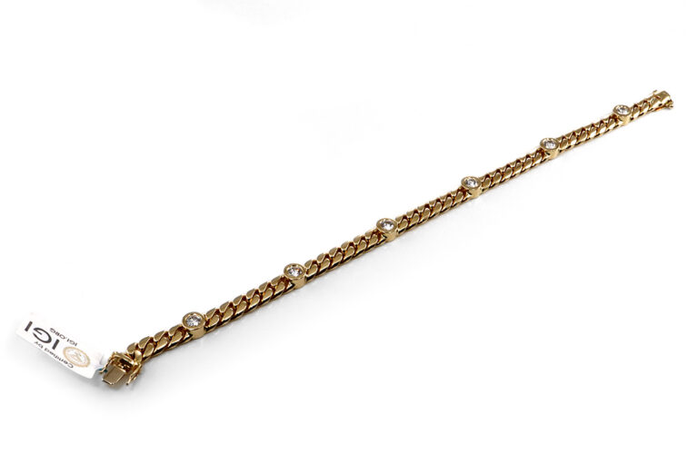 Panzerarmband mit 6 Brillanten ca 1,25 ct E-F / VS 750 Gold IGI [BRORS 20231]