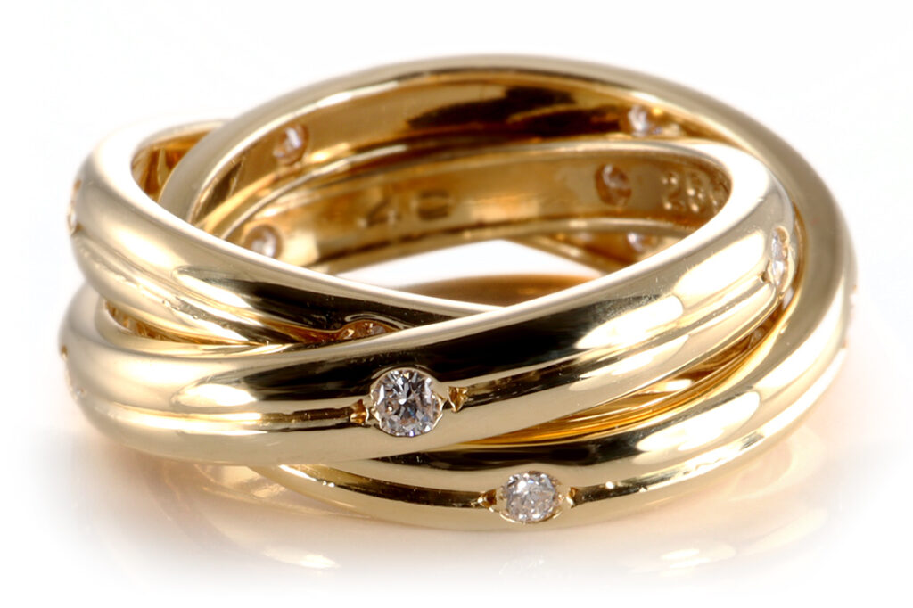 Cartier Ring Constellation 15 Billanten TW/IF 750 Gelbgold Gr 49 [BRORS 20236]