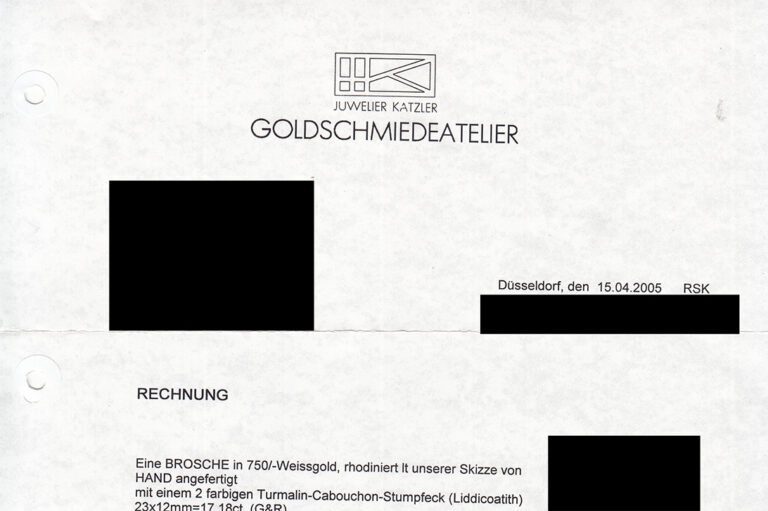 KATZLER Collier Liddicoatith Turmalin 17 Karat 750 Gold Handarbeit [BRORS 20244]