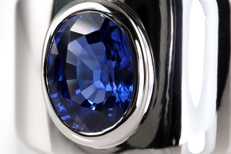Ring ein Saphir 2,0 ct 585 Weißgold Gold IGI Gutachten Gr 60 [BRORS 20249]