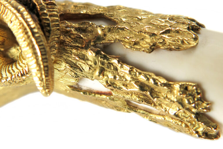 Antiker Brieföffner um 1900 Widder Aries Einzelstück 900 Gelbgold [BRORS 10613]