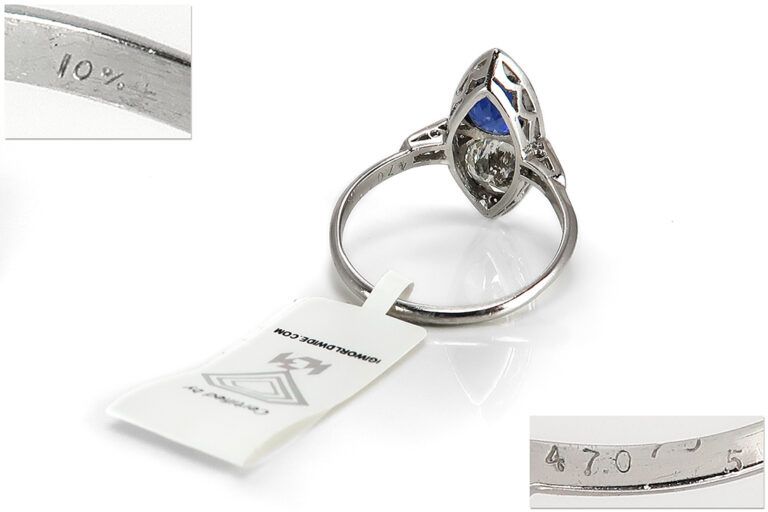Ring Saphir 1,1ct + Brillant 0,9 ct G/si + Diamanten 0,16ct Platin [BRORS 16245]