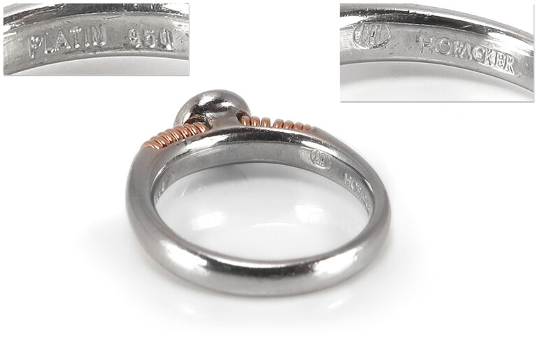 Hofacker Ring Brillant ca 0,70ct G/si 950 Platin 750 Roségold [BRORS 17583]