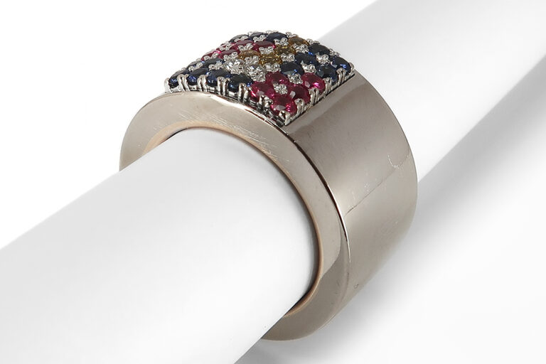 Hofacker Cadeaux Ring Rubin Saphir Brillanten G/VS [BRORS 17590]