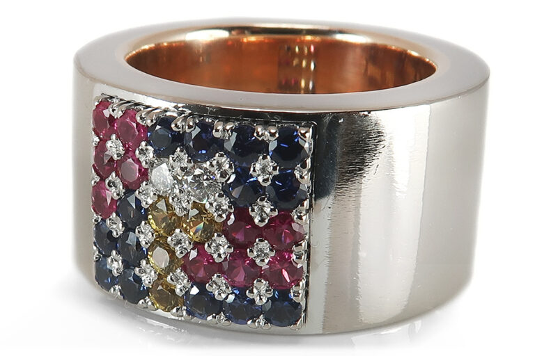 Hofacker Cadeaux Ring Rubin Saphir Brillanten G/VS [BRORS 17590]