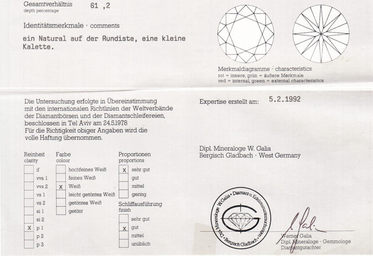 Ring Brillant 1,12 ct + 8 Brillanten insg 0,16 ct Galia Gutachten [BRORS 18051]