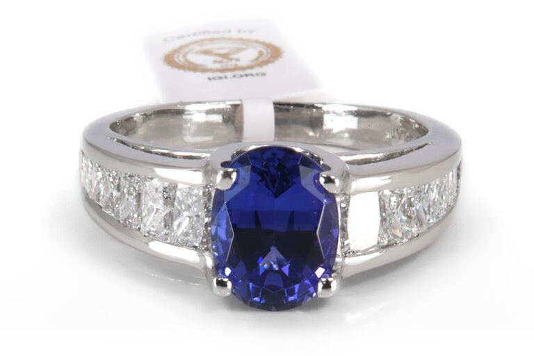 Designer Kobi Ring Tansanit 1,70ct + Diamanten G/vvs Platin [BRORS 18898]