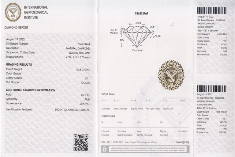 Ring Brillant 0,33 ct TW/VS1 + 4 Diamanten insg. ca. 0,12ct [BRORS 19085]