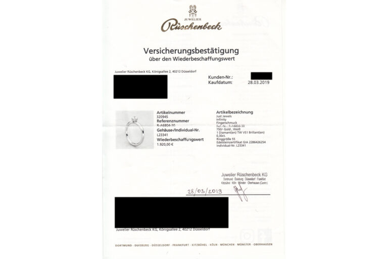 Ring Rüschenbeck mit Brillant 0,3 ct TW/VS Weißgold GIA Gutachten [BRORS 19102]