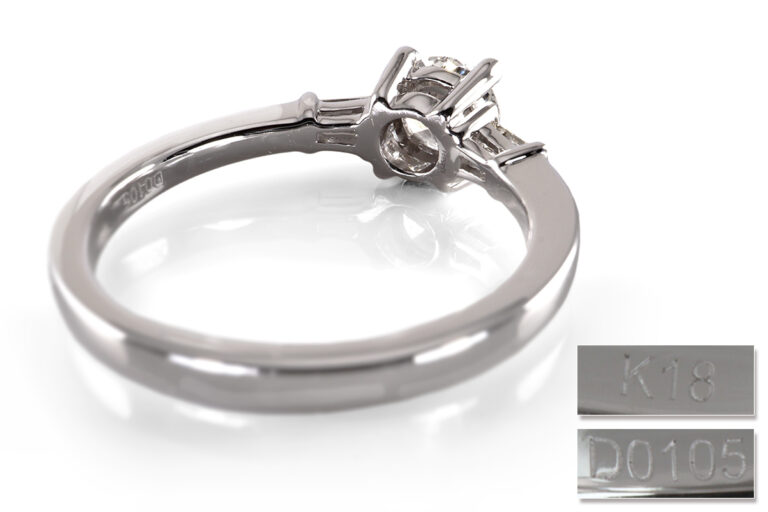 Ring 1 Brillant 0,60 ct RIVER + 2 Diamanten 0,1 ct 750 Weißgold [BRORS 19233]