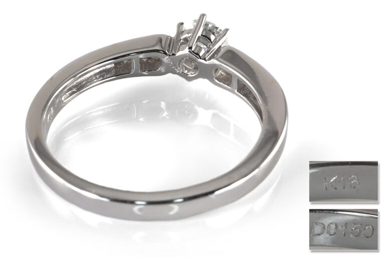 Ring 1 Brillant 0,4 ct River/P1 + 6 Diamanten 0,15 ct 750 Weißgold [BRORS 19238]