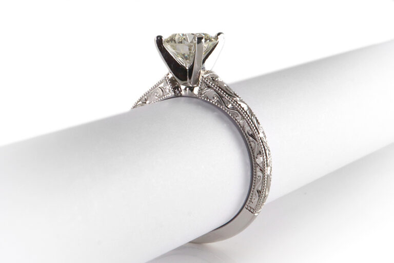 Verlobungsring Ring Brillant 1,13 ct. L/VS2 585 Weißgold Gr 52 [BRORS 19333]