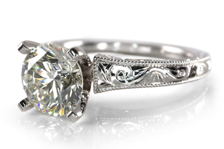 Verlobungsring Ring Brillant 1,13 ct. L/VS2 585 Weißgold Gr 52 [BRORS 19333]