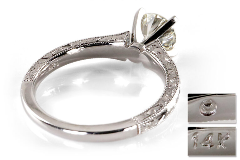 Verlobungsring Ring Brillant 1,13 ct. L/VS2 585 Weißgold Gr 52 [BRORS 19333]
