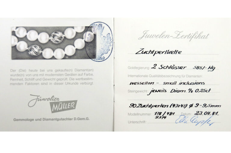 Kombinierbare Perlenkette 90 Akoya Perlen 36 Diamanten Weißgold [BRORS 19352]