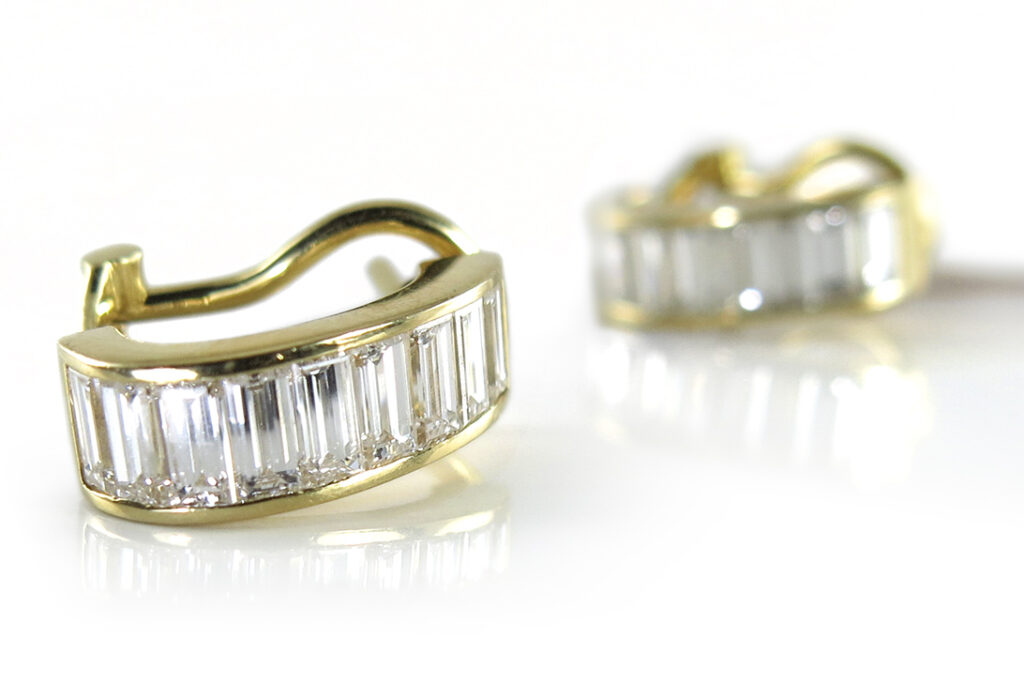 Hofjuwelier Ohrstecker 18 Diamanten Baquettschliff 2 ct E-F/VS [BRORS 19361]