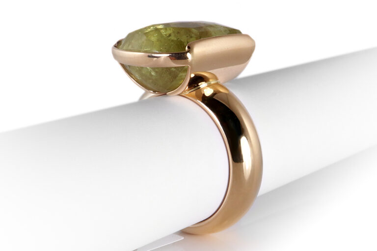 Großer Designer Ring 1 Heliodor 22 Karat 750 Rosegold Gr. 67 [BRORS 19563]