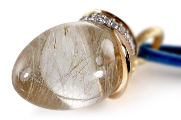 Anhänger Charlotte Lynggaard LOTUS Rauchquarz Diamanten 750 Gold [BRORS 19837]