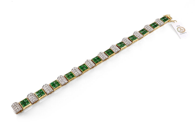 Armband Weyersberg Tsavorith 11,5 ct + 192 Brillanten 3,6 ct 750 [BRORS 19814]