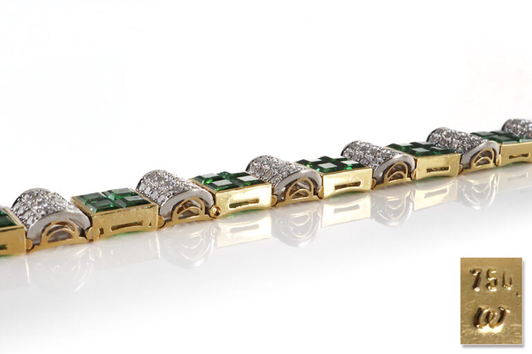Armband Weyersberg Tsavorith 11,5 ct + 192 Brillanten 3,6 ct 750 [BRORS 19814]