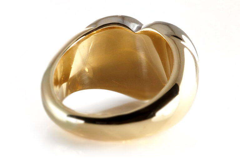 Piaget Vintage Ring HERZ 750 Gelbgold Weißgold Gr 53 [BRORS 19896]