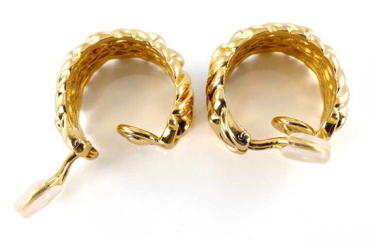 Vintage Ohrringe Ohrclips Creolen Chopard Casmir aufgearbeitet [BRORS 19985]