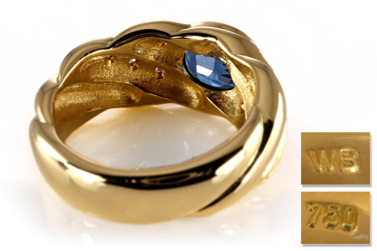 Ring Saphir unbehandelt Sri Lanka 2,75 ct + 8 Brillanten Gold IGI [BRORS 20076]