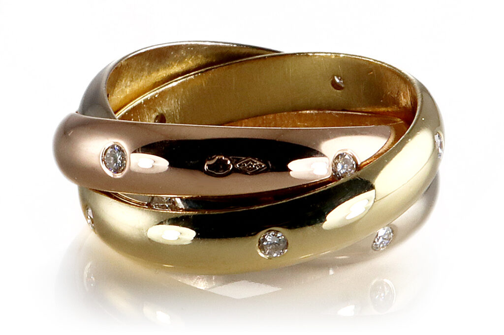 Cartier Trinity Star Ring 15 Billanten 750 Gold + Papiere Gr 51 [BRORS 20174]