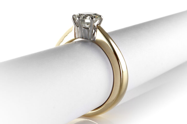 Ring Brillant Einkaräter 1,0 ct G-H/Si2 750 Gold IGI Gr.53 [BRORS 20216]