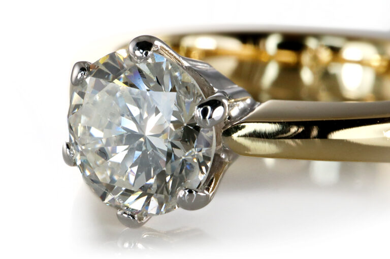 Ring Brillant Einkaräter 1,0 ct G-H/Si2 750 Gold IGI Gr.53 [BRORS 20216]