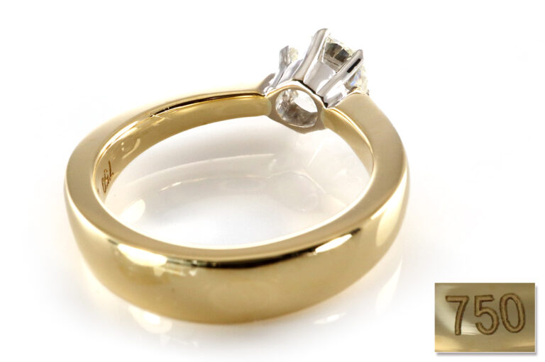 Ring Brillant Einkaräter 1,0 ct G-H/Si2 750 Gold IGI Gr.53 [BRORS 20216]