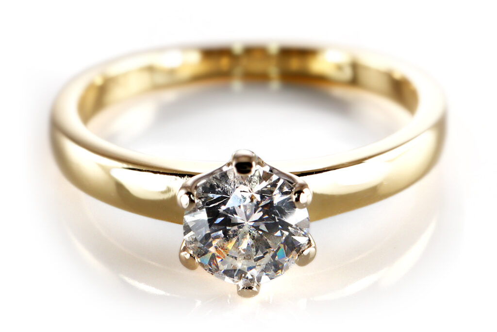Solitär Ring Brillant ca. 0,5 ct. G/SI1 750 Gelbgold GIA Gutachten [BRORS 20282]