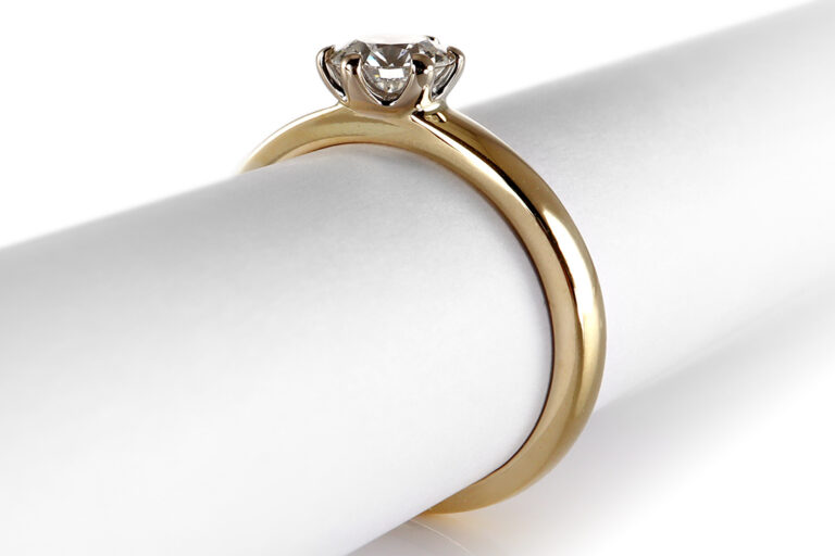 Solitär Ring Brillant ca. 0,5 ct. G/SI1 750 Gelbgold GIA Gutachten [BRORS 20282]
