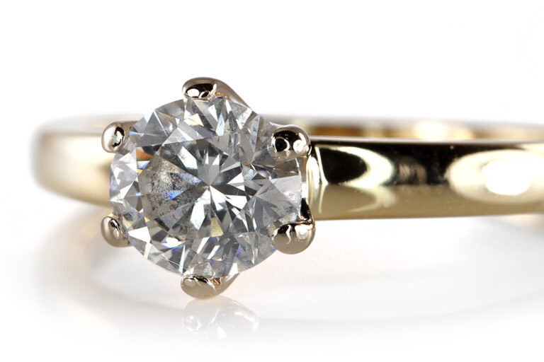 Solitär Ring Brillant ca. 0,5 ct. G/SI1 750 Gelbgold GIA Gutachten [BRORS 20282]