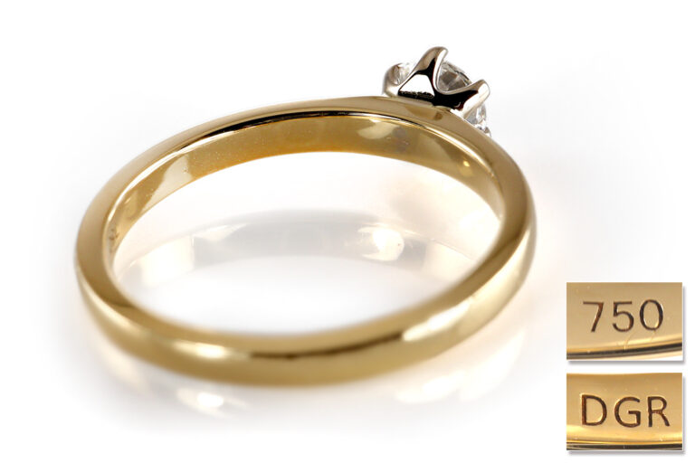 Solitär Ring Brillant ca. 0,5 ct. G/SI1 750 Gelbgold GIA Gutachten [BRORS 20282]