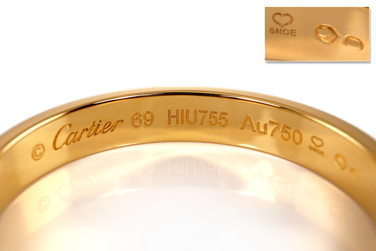 Cartier *1895 * Herren Traurring Ring Bandring 750 Gelbgold Gr 69 [BRORS 20286]