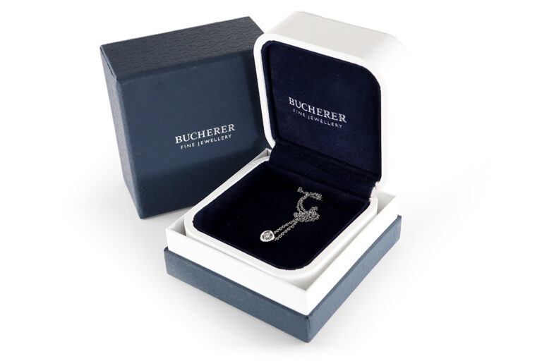 Brillant Anhänger Bucherer 0,4 ct TW/SI1 750 Gold Papiere + Box [BRORS 20289]