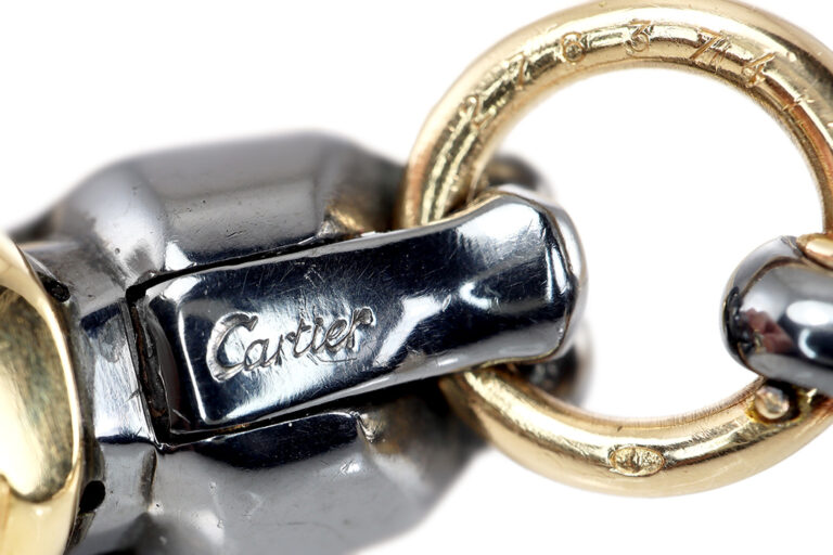 Cartier vintage Panthere Perlenkette Gold Silverium Smaragd Perlen [BRORS 20292]