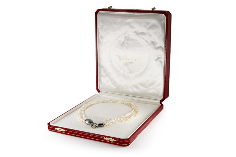 Cartier vintage Panthere Perlenkette Gold Silverium Smaragd Perlen [BRORS 20292]