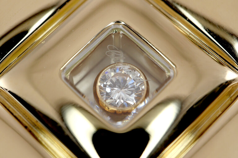 Chopard Kreuz Anhänger Happy Diamonds 1 Brillant 750 Gelbgold [BRORS 20297]