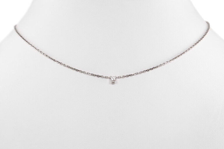 Cartier Halskette 1 Brillant River / Lupenrein 0,25 ct Weißgold [BRORS 20298]